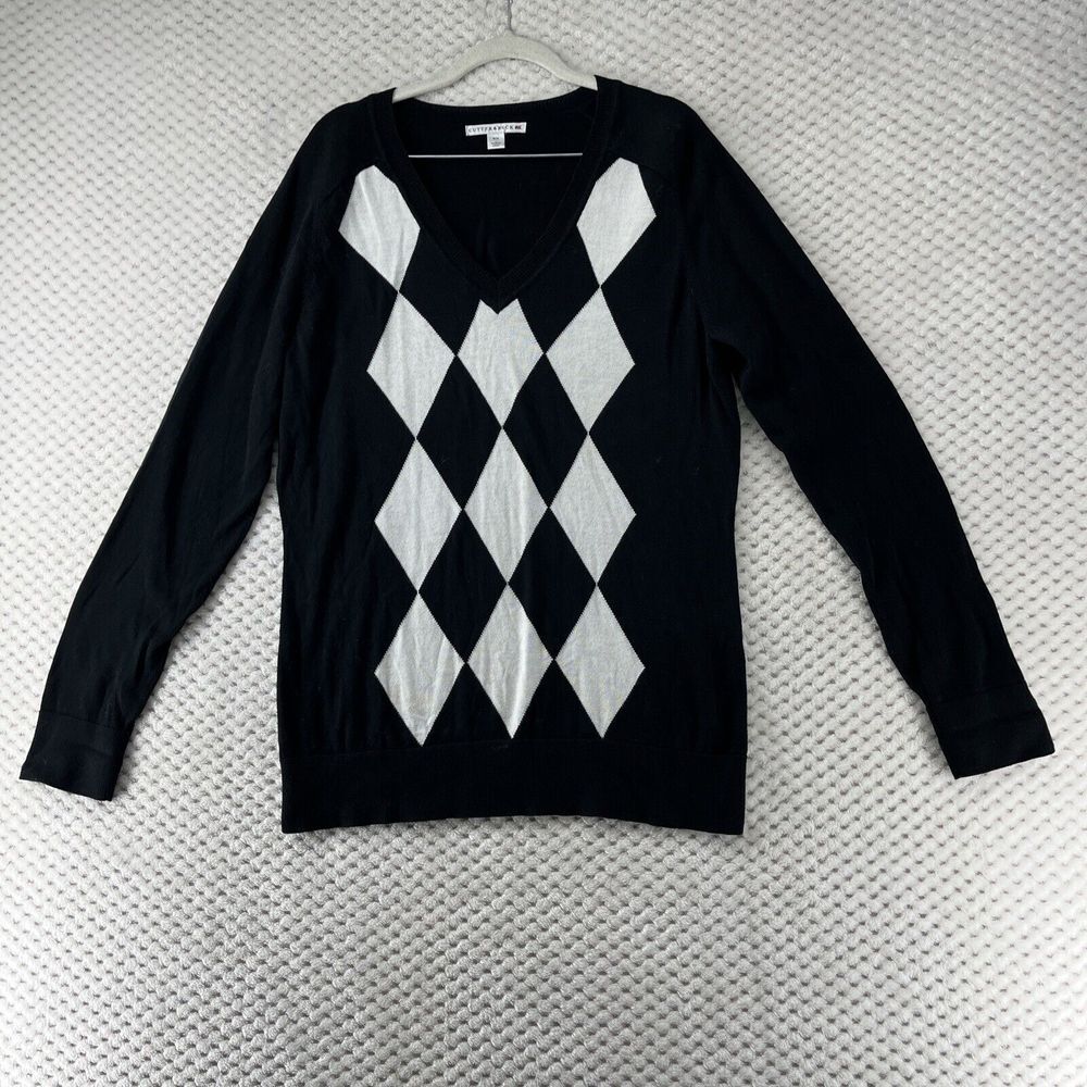 Cutter &‎ Buck Argyle Sweater V-Neck Pullover Long Sleeve Knit Top M/M